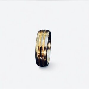 Tungsten silver and Gold Men's Band